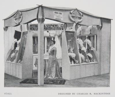 CR Mackintosh designed display stand for Pettigrew & Stephens, for the Glasgow International 
Exhibition 1901